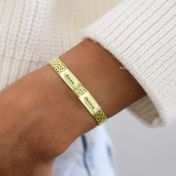Emma Herringbone Name Bracelet [18K Gold Plated]