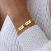 Emma Herringbone Name Bracelet [18K Gold Plated]
