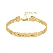 Milanese Chain Name Bracelet [18K Gold Plated]