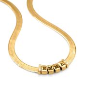 Herringbone Initial Necklace [18K Gold Plated]