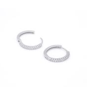 Hoop Crystals Earrings [Sterling Silver]
