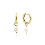 Dazzling Pearl Hoop Earrings - Medium [18K Gold Vermeil]