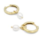 Dazzling Pearl Hoop Earrings - Medium [18K Gold Plated]