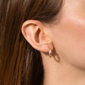 Pristine White Hoop Earring  [18K Gold Vermeil] 