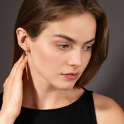 Pristine White Hoop Earring  [18K Gold Vermeil] 