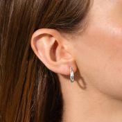 Pristine White Hoop Earring [Sterling Silver] 