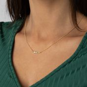 Talisa Stars Birthstone Necklace with Diamond - Horizontal [Gold Plated]