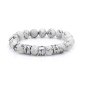 Howlite Women Name Bracelet with Crystals [Sterling Silver]