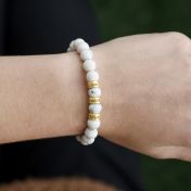 Howlite Women Name Bracelet [18K Gold Vermeil]