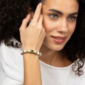 Namensarmband aus Howlith für Frauen mit Nano-Bibel [750er Gold Vermeil]