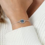 adjustable evil eye bracelet with stone