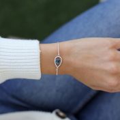 Evil eye bracelet with Sterling silver chain