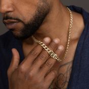 Iced Cuban Link Chain With Cross - 18K Gold Plated