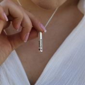 Talisa Bar Birthstone Necklace [Sterling Silver - Hammered]
