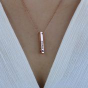 Talisa Sky Birthstone Necklace [Rose Gold Plated]  