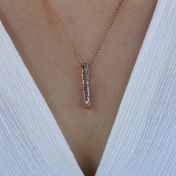 Talisa Bar Birthstone Necklace [18K Rose Gold Plated - Hammered]