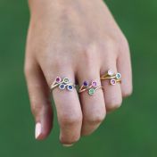 Roots Of Love Ring – 2 Birthstones [Sterling Silver]