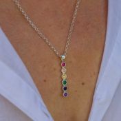 Rainbow Talisa Stars Necklace Vertical [Sterling Silver]
