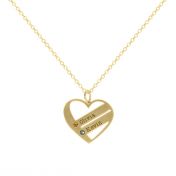 In My Heart Name and Birthstone Necklace [18K Gold Plated]