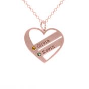 In My Heart Name and Birthstone Necklace [18K Rose Gold Plated]