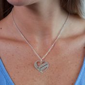 In My Heart Name and Birthstone Necklace [Sterling Silver]