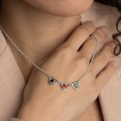 Infinite Hearts Birthstone Necklace [Sterling Silver]