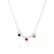 Infinite Hearts Birthstone Necklace [Sterling Silver]