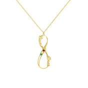 Infinite Love Name and Birthstone Necklace [18K Gold Plated]