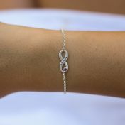 Infinity name and cubic zirconia circle birthstone