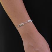 Infinity Name and Birthstone Bracelet [Sterling Silver]