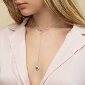 Lariat Infinity Necklace with Nano Bible [Sterling Silver]