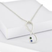 Infinity Birthstone Necklace [Sterling Silver]