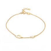 Helena Diamond Initial Bracelet [18K Gold Plated]