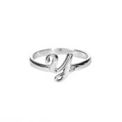 3D Initial Ring [Sterling Silver]