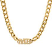 Edina Curb Chain Initials Necklace[18K Gold Plated]