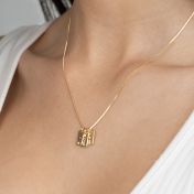 Mirella Initials Charm Diamond Necklace [18K Gold Vermeil]