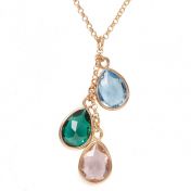 Enchanted Rain Birthstone Necklace [18K Rose Gold Plated]