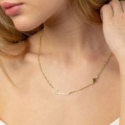 Italic Name Necklace with Nano Bible [18K Gold Plated]