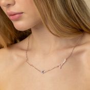 Italic Name Necklace with Nano Bible [18K Rose Gold Vermeil]