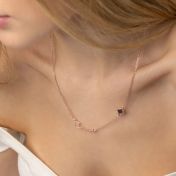 Italic Name Necklace with Nano Bible [18K Rose Gold Vermeil]