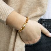 Bracelet Jaspe avec Prénoms pour Femme [Plaqué Or 18ct]