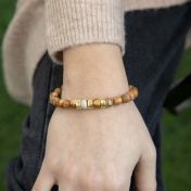 Armband aus Jaspis mit Gravur für Damen [750er vergoldet]