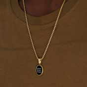 Jayden Onyx Herrenkette mit Gravur - 750er vergoldet