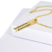 Talisa Bar Necklace [18K Gold Plated - Hammered]