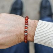 Bracelet Cornaline avec Prénoms pour Homme