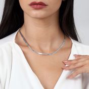 Talisa Herringbone Name Necklace [Sterling Silver]