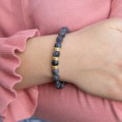 Labradorite Women Name Bracelet [18K Gold Vermeil]
