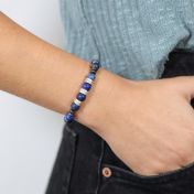 Lapis Lazuli and Hematite Name Bracelet [Sterling Silver]
