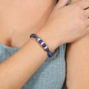 Lapis Lazuli and Hematite Name Bracelet [Sterling Silver]