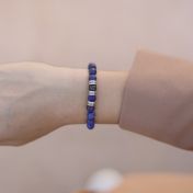 Armband aus Lapislazuli mit Gravur für Damen [Sterlingsilber]